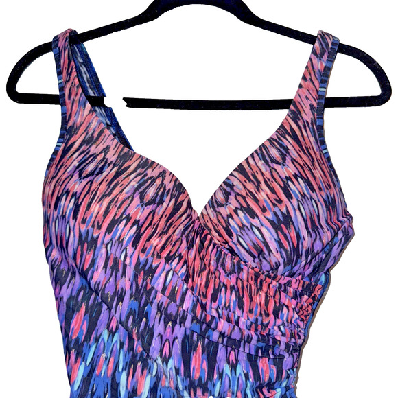 Miraclesuit‎ Vesuvio It's A Wrap Swimsuit Tummy Control V-Neck Underwire - Picture 2 of 12